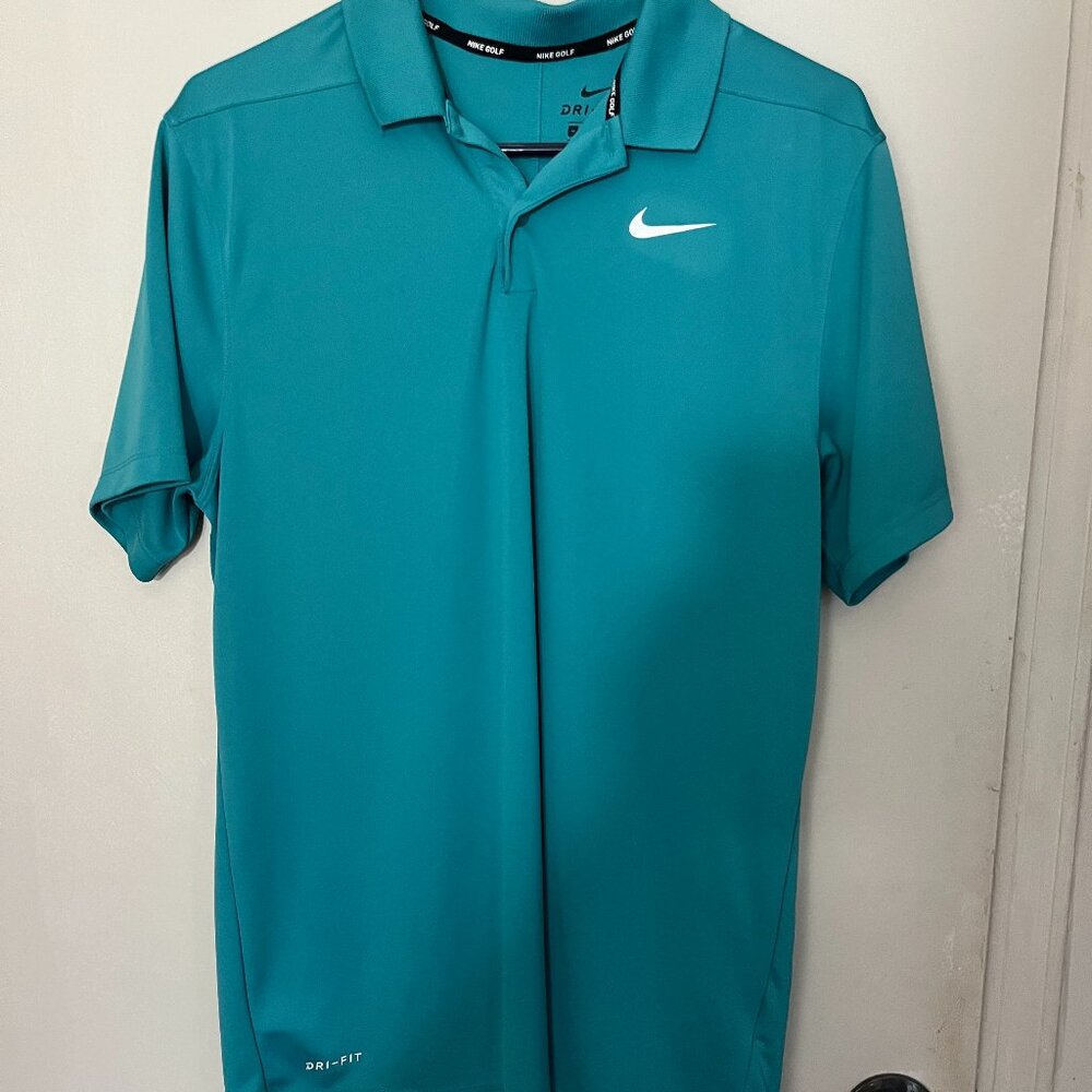 Men's Nike Dri Fit Golf Polo Top Shirt‎ Short Sleeve Green Size M NWOT